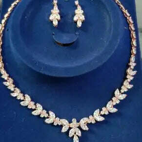 Emmaya Exquisite Jewelry Sets For Women Wedding Party Accessories Cubic Zircon Stud Earrings & Necklace Gift