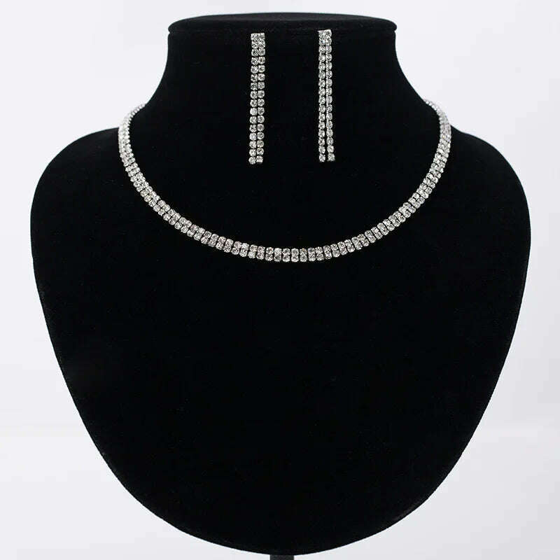 Sparkling Rhinestone Crystal Jewelry Set