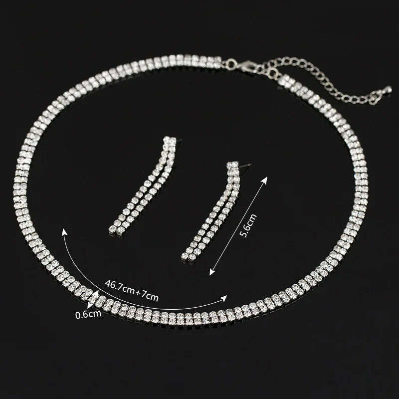 Sparkling Rhinestone Crystal Jewelry Set