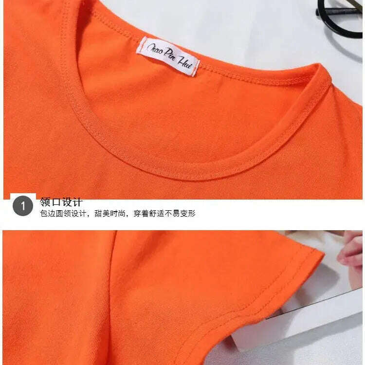 2023 Summer T-Shirt: Short Sleeve, O-Neck Crop Top - D&M Boutique