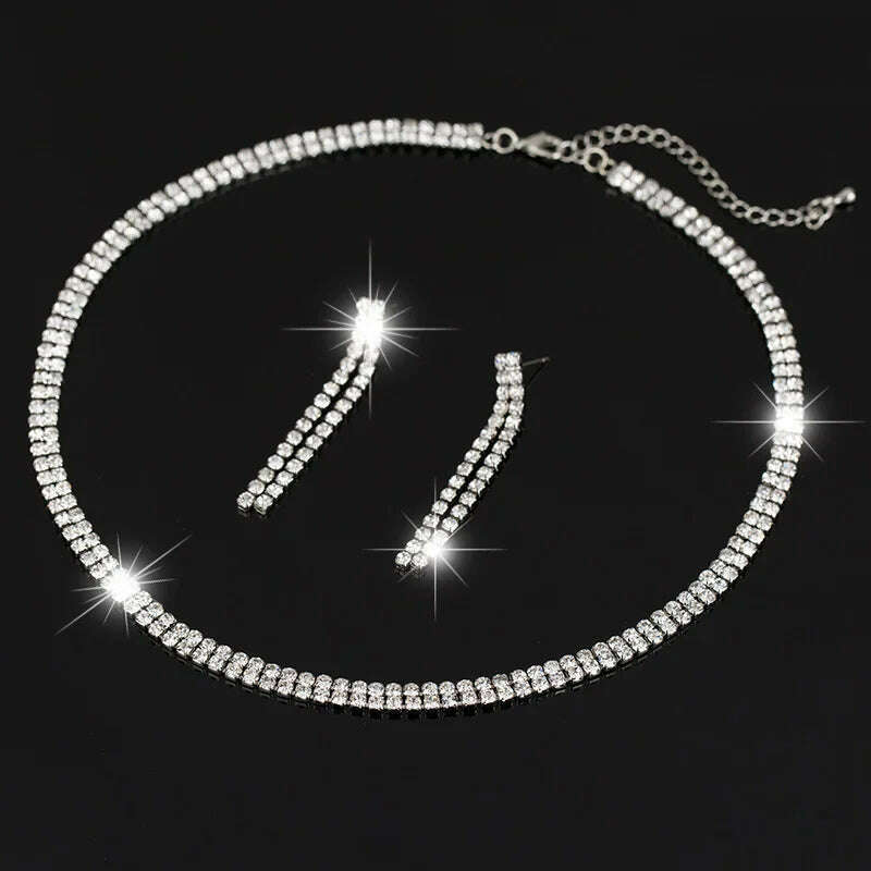 Sparkling Rhinestone Crystal Jewelry Set