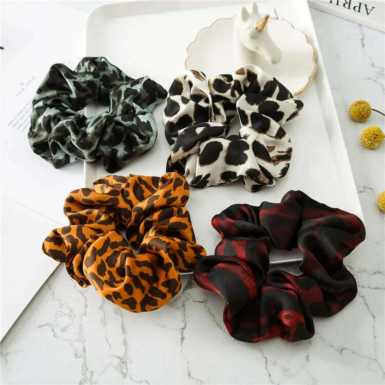 Soft Animal Leopard Print Hair Scrunchie