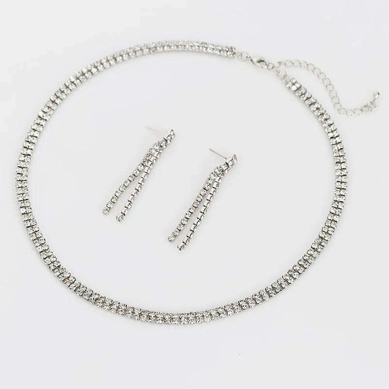 Sparkling Rhinestone Crystal Jewelry Set