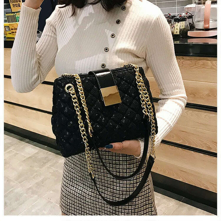 Lace Women's Handbag Diamond Pattern Chain Shoulder Bag
