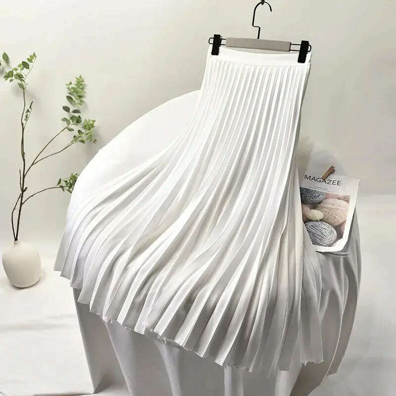 Designer Pleated Skirt – High Waist, Elegant, Luxury Fashion - D&M Boutique
