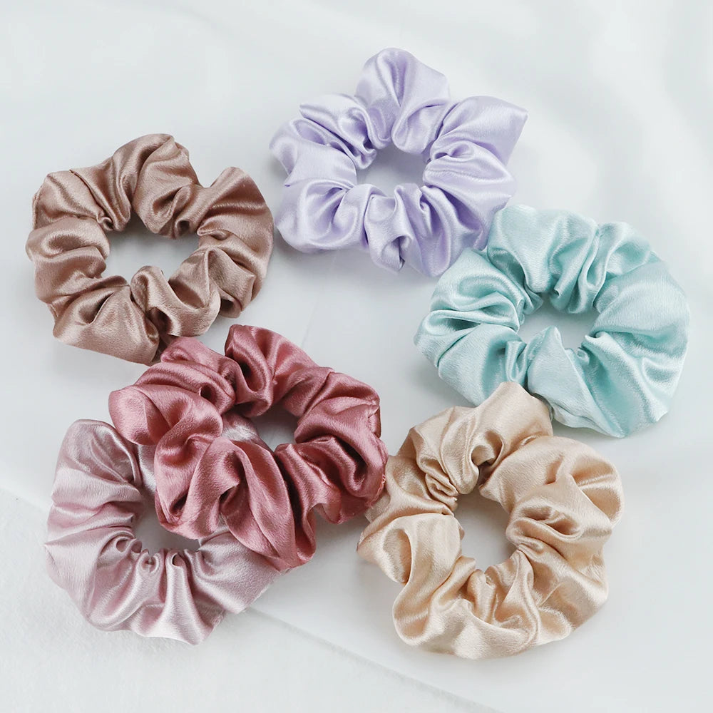 Satin Solid Color Scrunchies