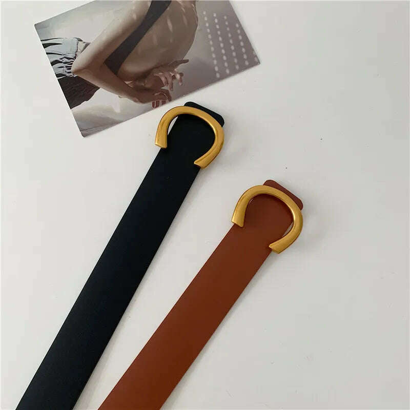 Punk Vintage Big Buckle PU Leather Belt for Women