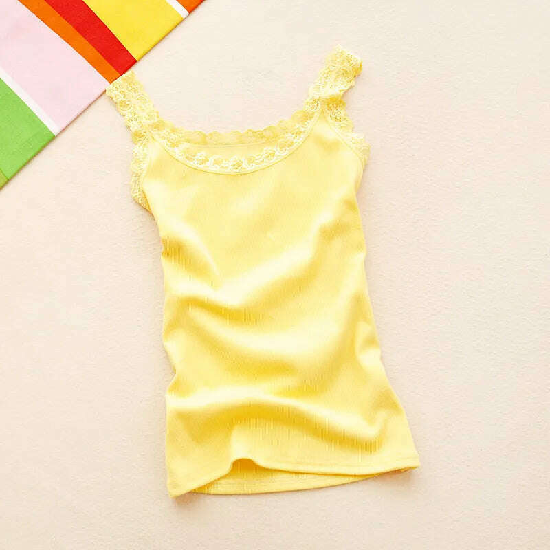 Lace Patchwork Tank Top – Sleeveless, Bodycon Fit - D&M Boutique