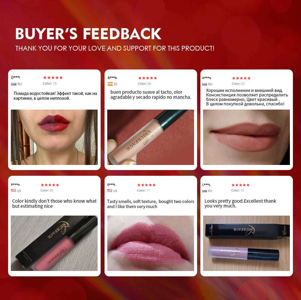 NICEFACE Nude Matte Liquid Lipstick