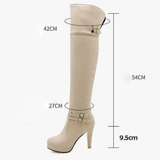 Sgesvier Black High Heels Over-the-Knee Boots