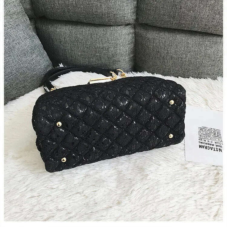 Lace Women's Handbag Diamond Pattern Chain Shoulder Bag