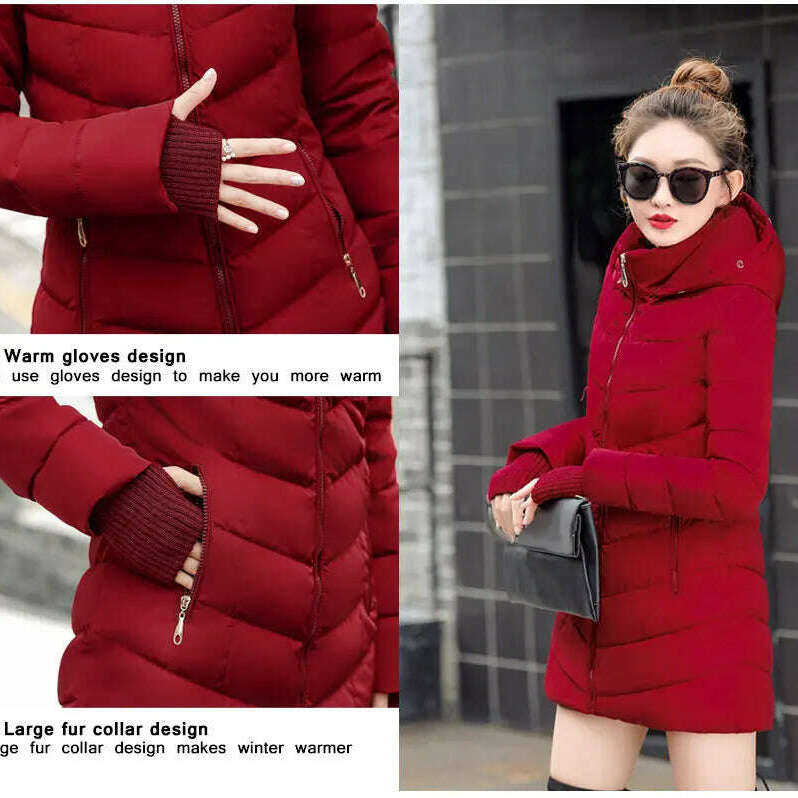 Fashion Slim Winter Jacket – Cotton Padded, Warm, Long Parka - D&M Boutique