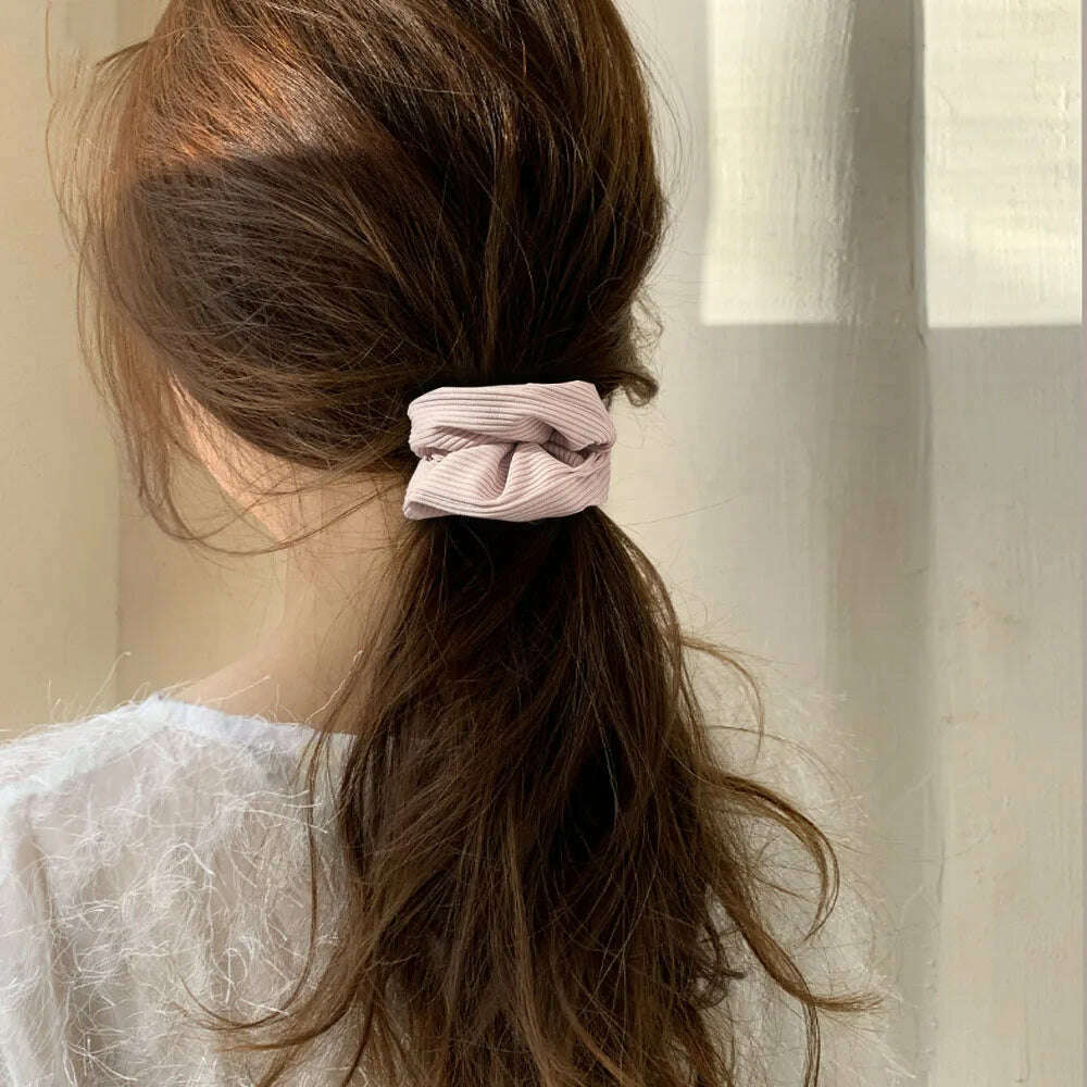 Striped Elastic Hair Scrunchies (Set of 4)