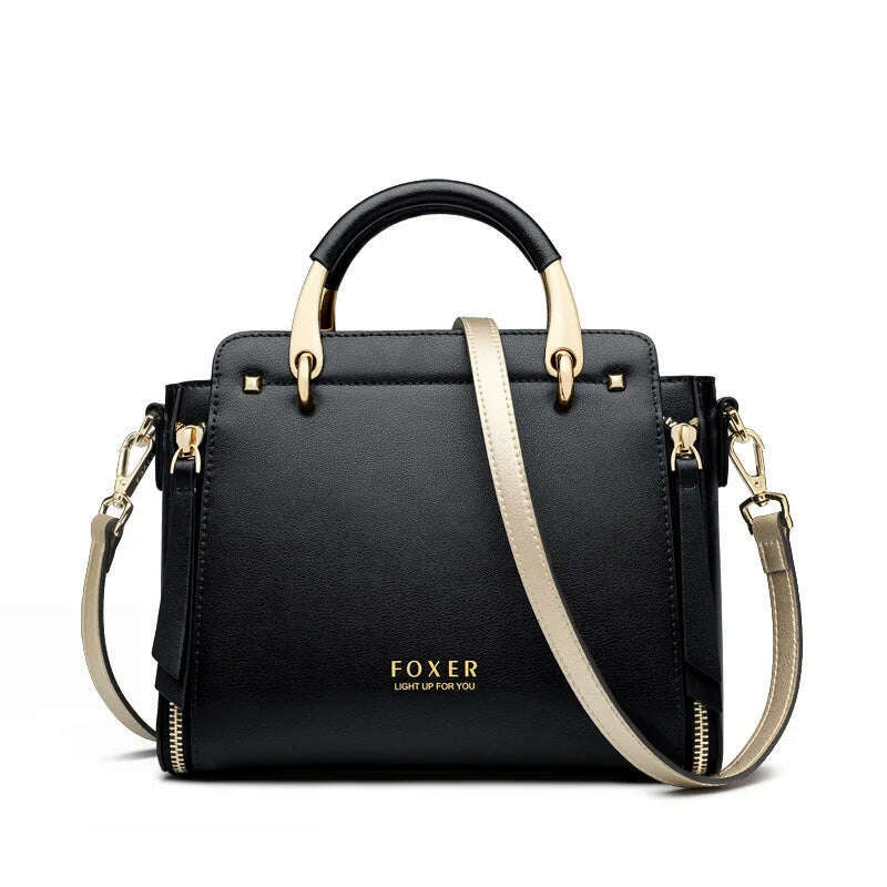FOXER Split Leather Crossbody Bag Elegant & Spacious