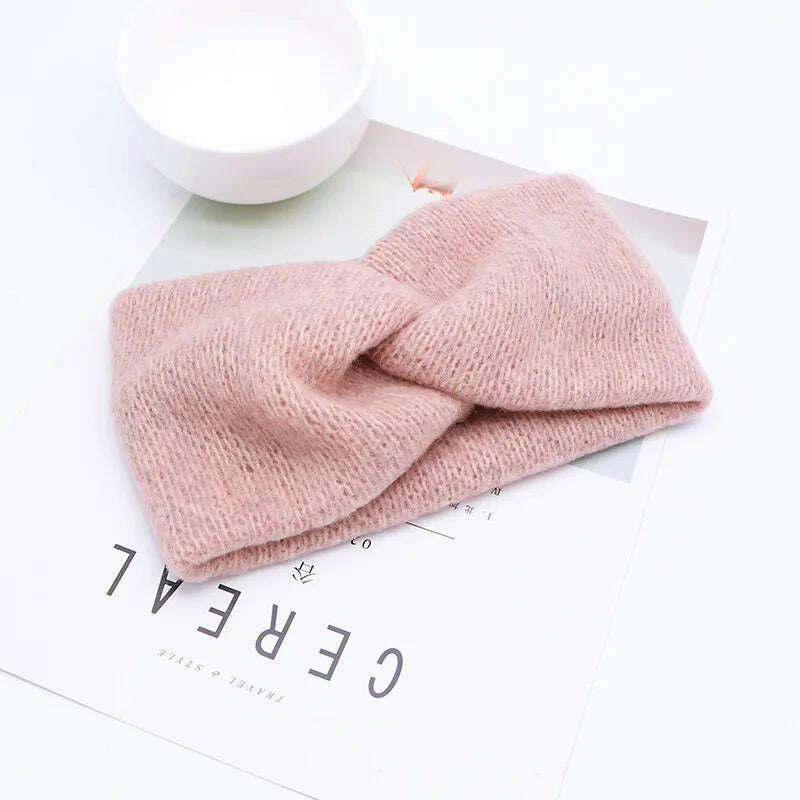 Korean Winter Wide Knitting Cross Headband