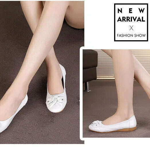 WOIZGIC Women's Leather Loafers - Comfy Slip-On Shoes