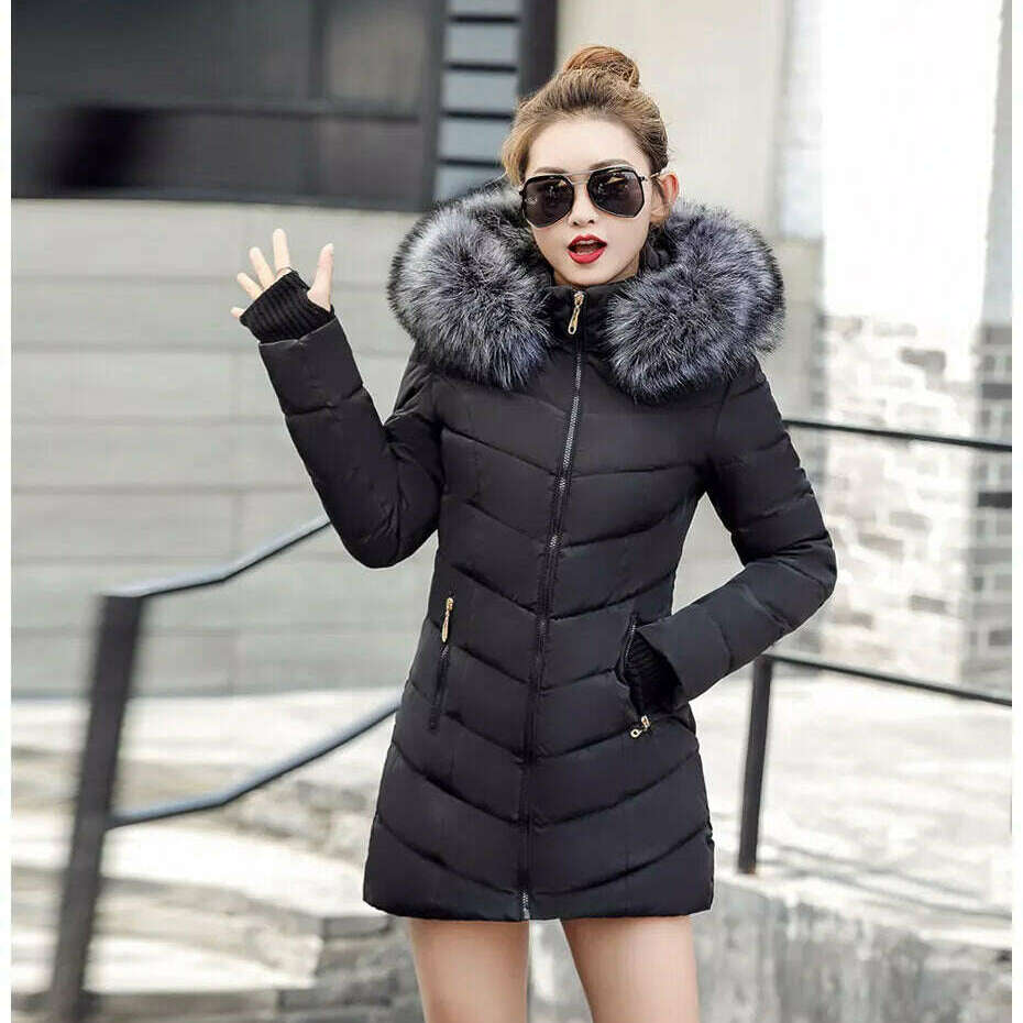 Fashion Slim Winter Jacket – Cotton Padded, Warm, Long Parka - D&M Boutique