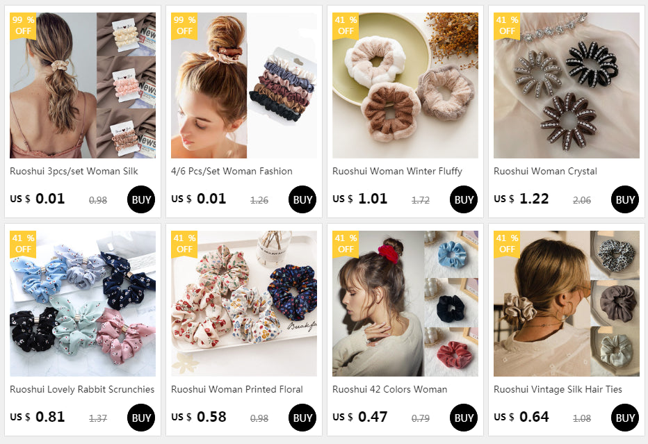 Women Artificial Leather Scrunchies