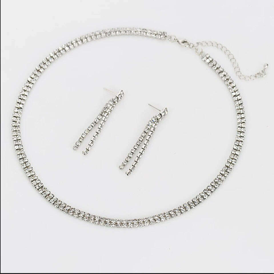 Sparkling Rhinestone Crystal Jewelry Set