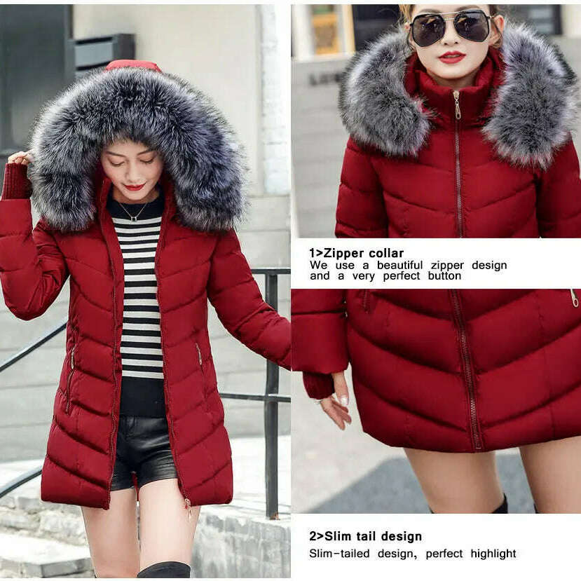 Fashion Slim Winter Jacket – Cotton Padded, Warm, Long Parka - D&M Boutique