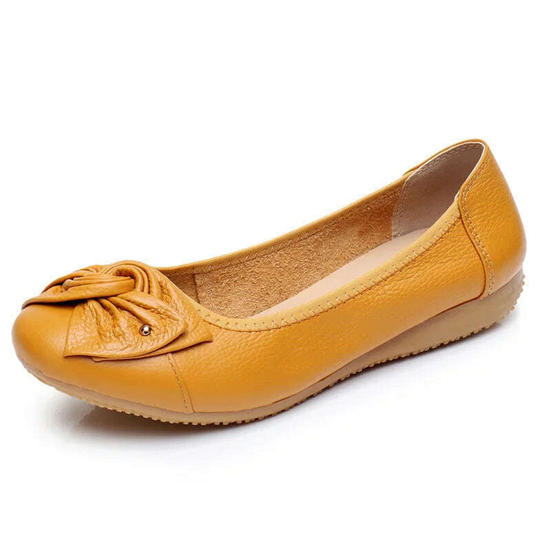 WOIZGIC Women's Leather Loafers - Comfy Slip-On Shoes