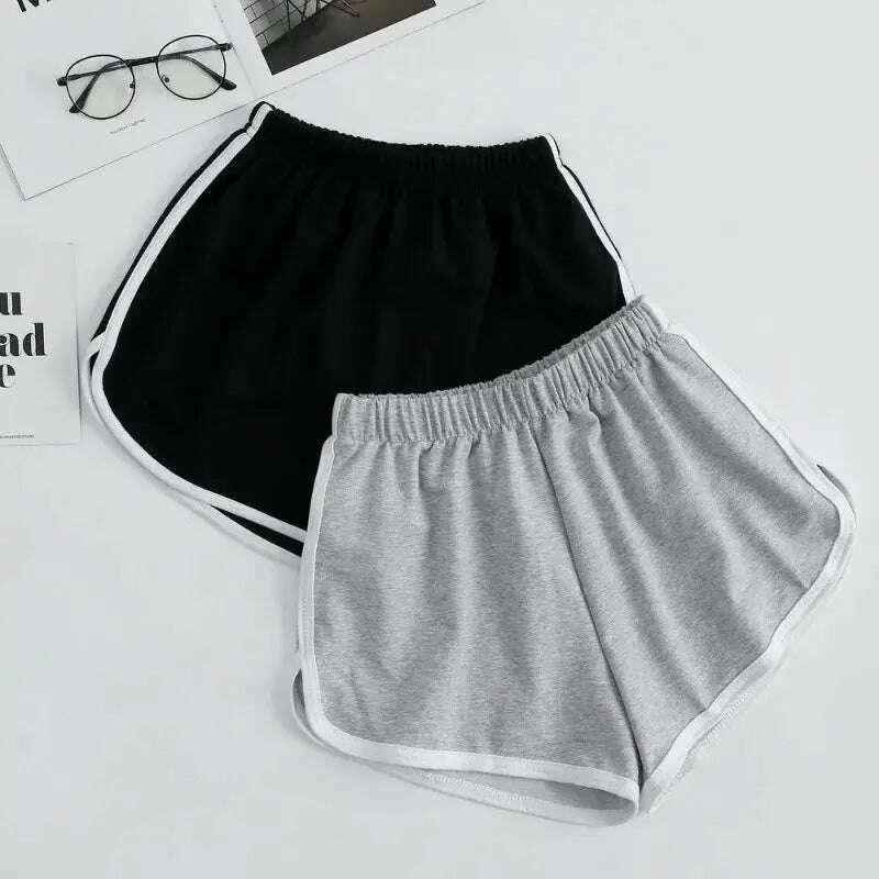 Striped Sports Shorts – High Waisted, Loose Fit, Summer Fashion - D&M Boutique