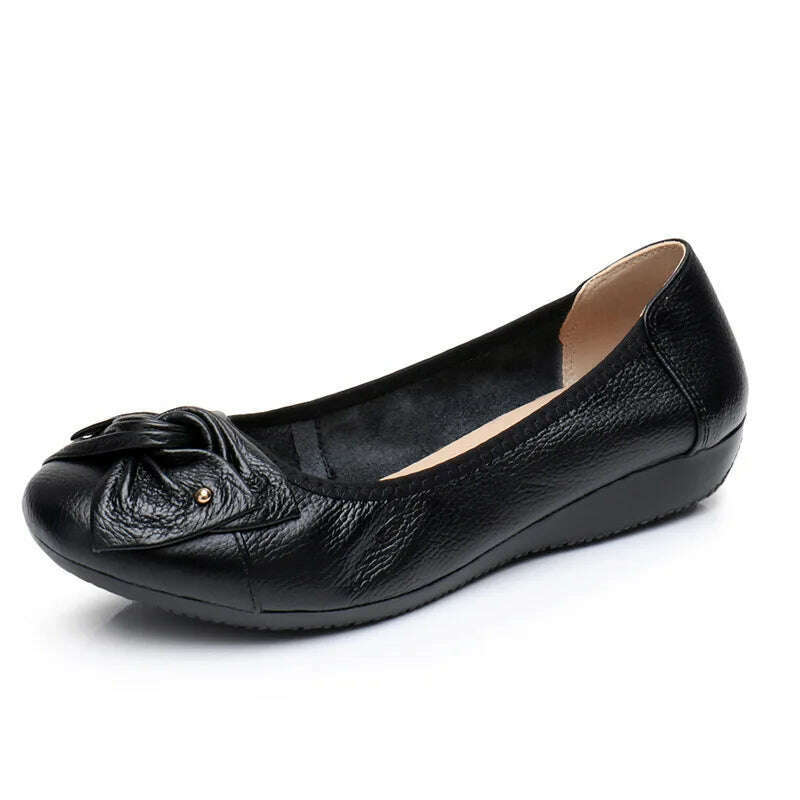WOIZGIC Women's Leather Loafers - Comfy Slip-On Shoes