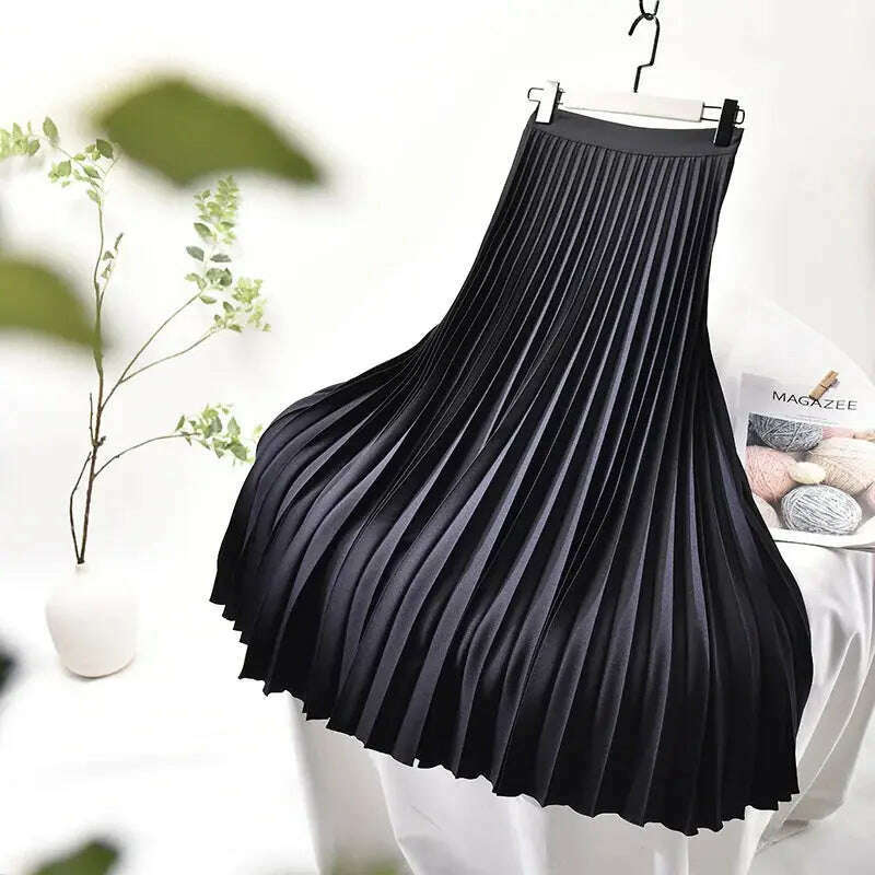 Designer Pleated Skirt – High Waist, Elegant, Luxury Fashion - D&M Boutique