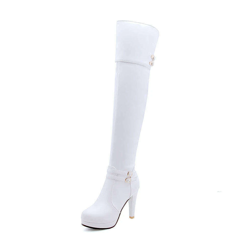 Sgesvier Black High Heels Over-the-Knee Boots