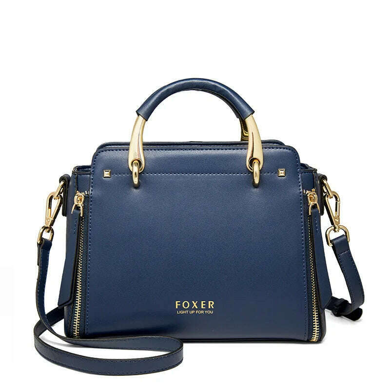 FOXER Split Leather Crossbody Bag Elegant & Spacious