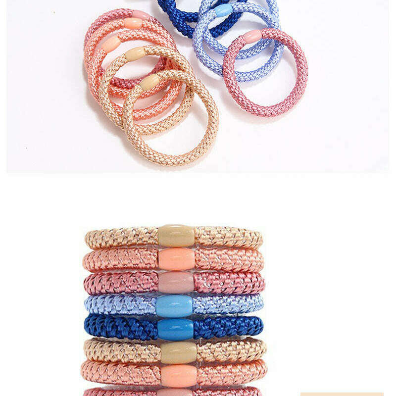 5pc Korean Elastic Hair Ties Scrunchies