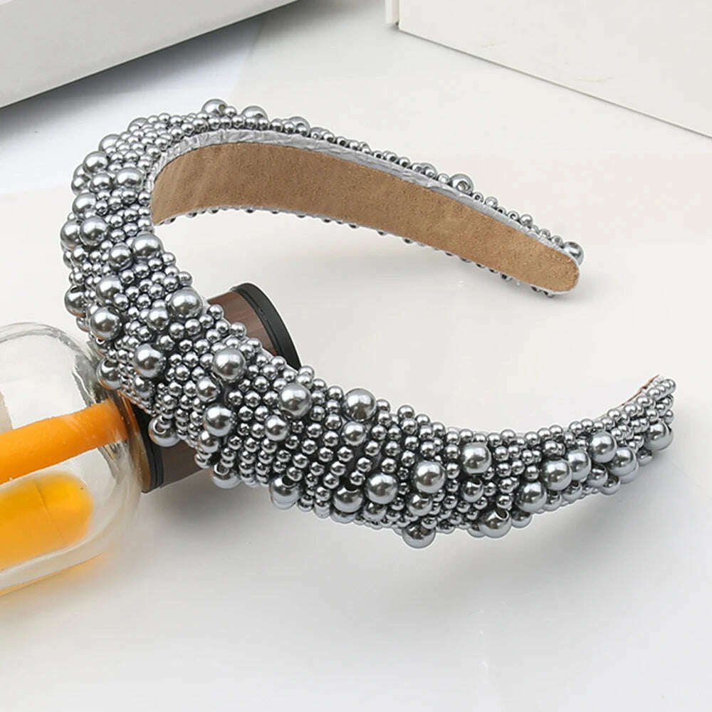 Hair Hoop with ABS Pearl Decoration for Women