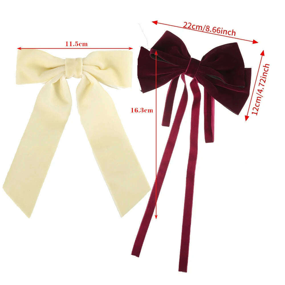 Velvet Bow Hair Barrettes for Women