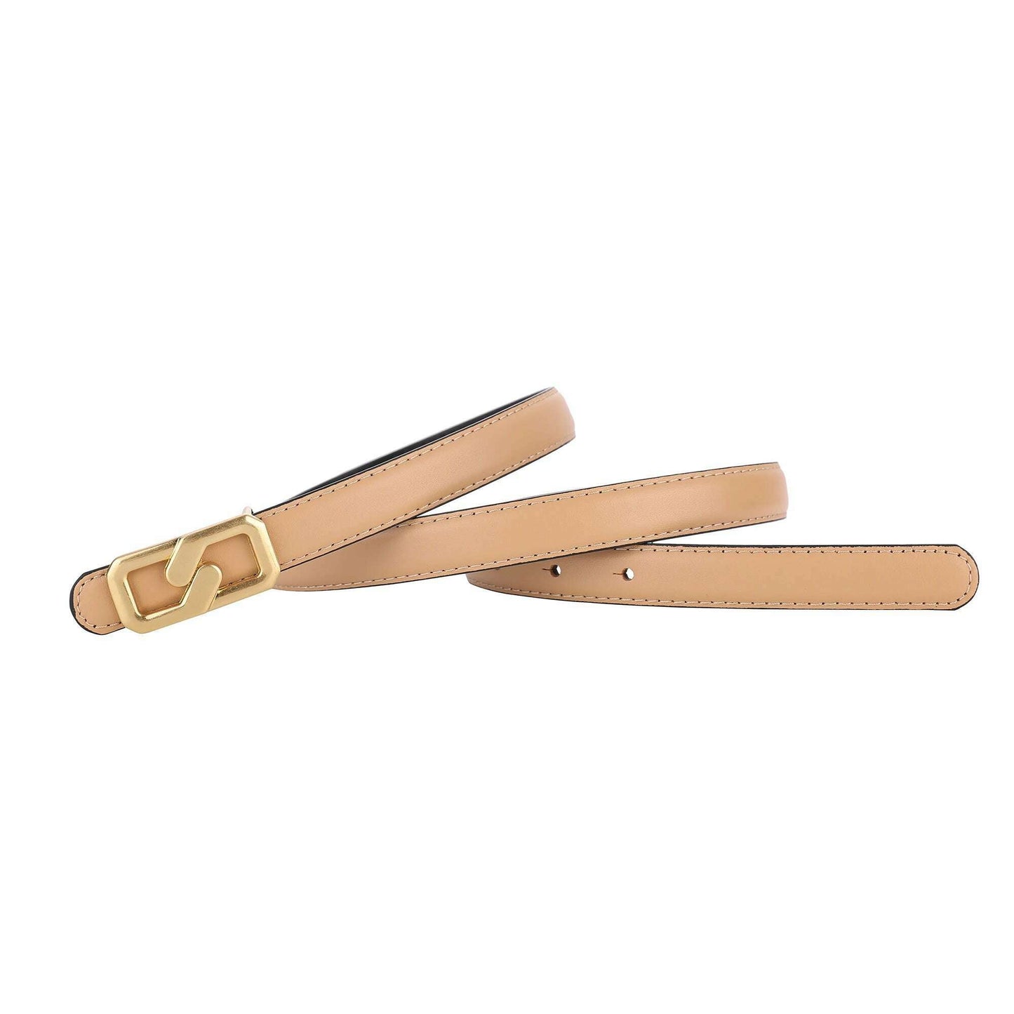 Luxury Women's Skinny Belt with Gold Buckle