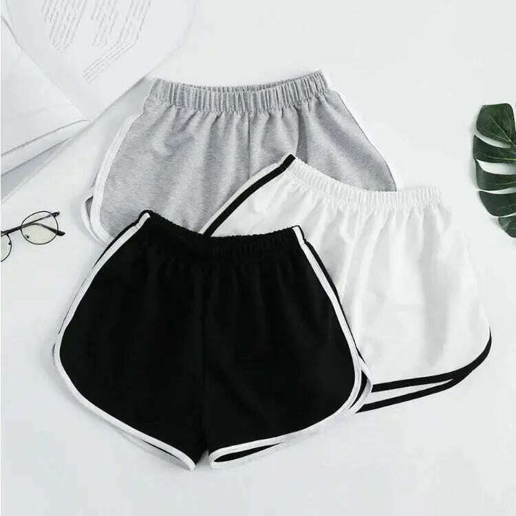 Striped Sports Shorts – High Waisted, Loose Fit, Summer Fashion - D&M Boutique