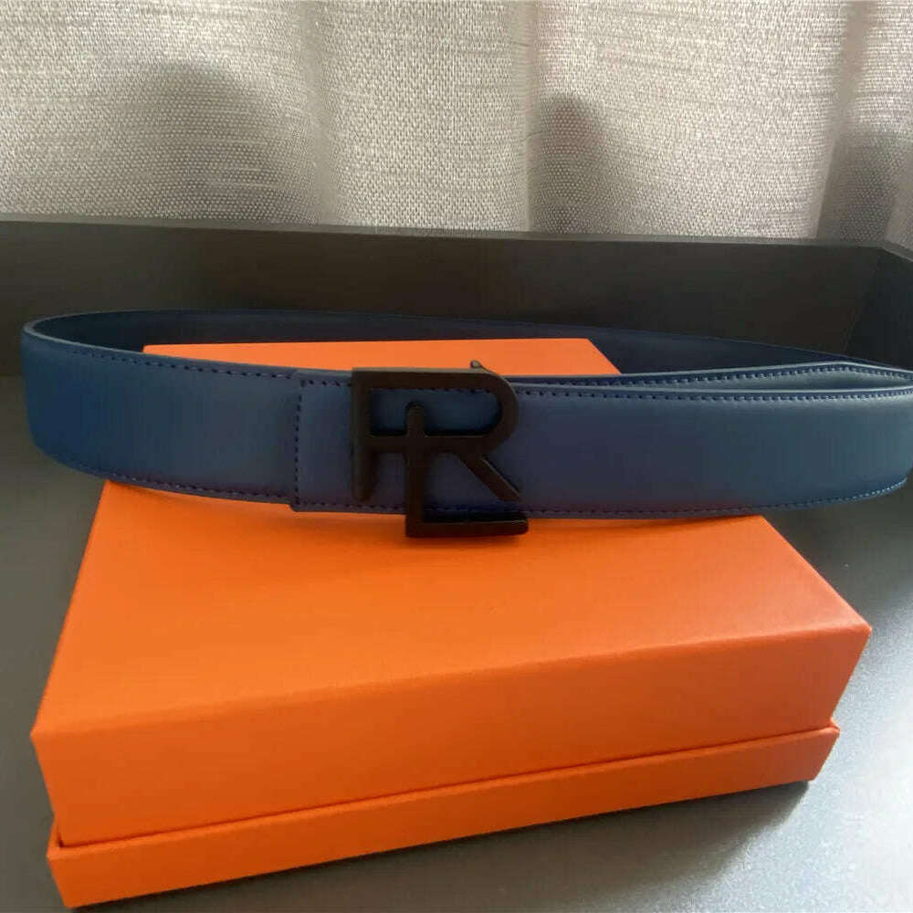 High-Quality Split Leather 3.8cm Belt with Metal Buckle
