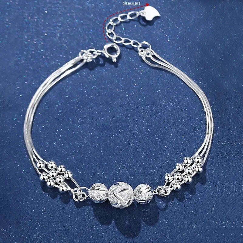 Luxury 925 Sterling Silver Adjustable Bracelet for Women