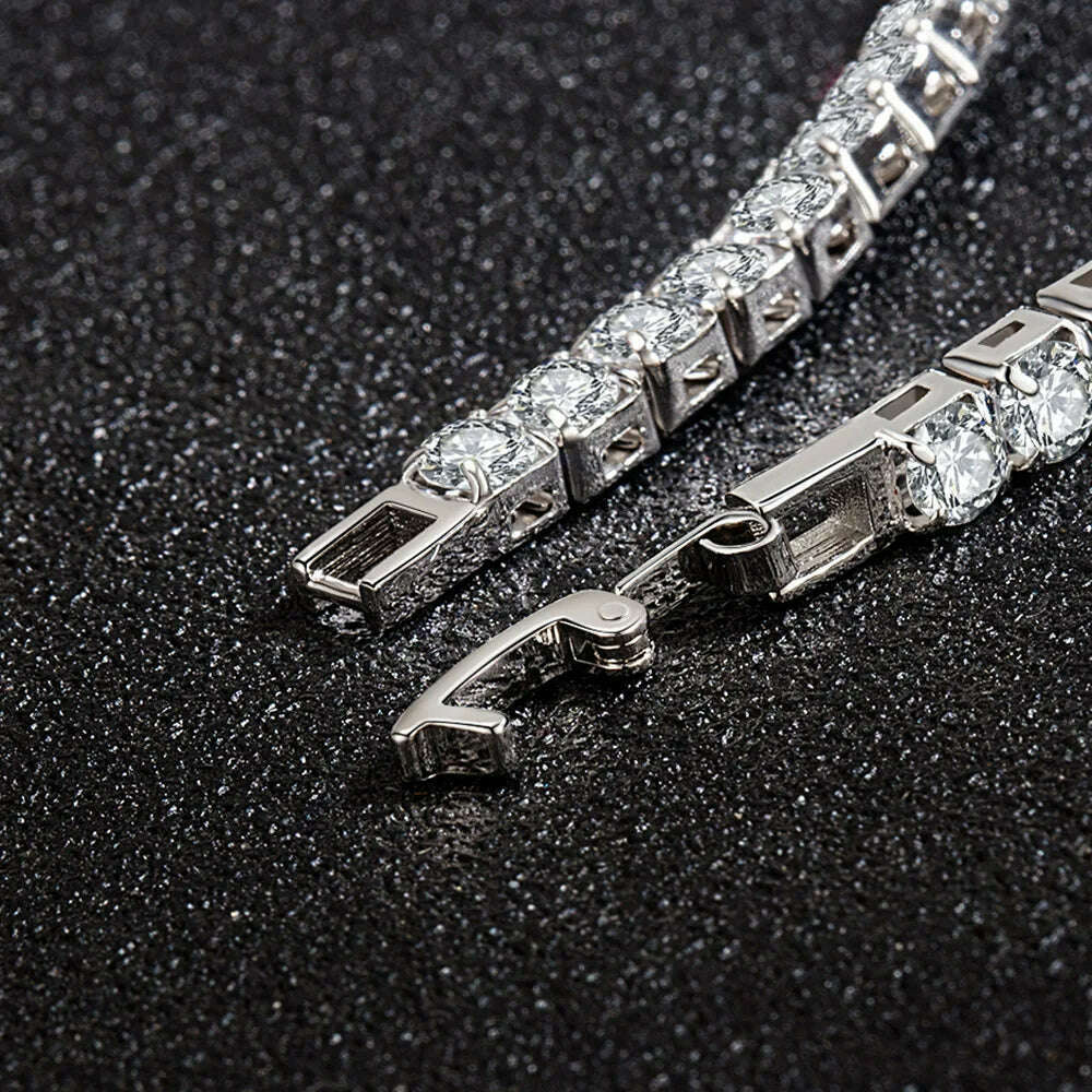 Lihong S925 Sterling Silver Zirconia Tennis Bracelet 4mm