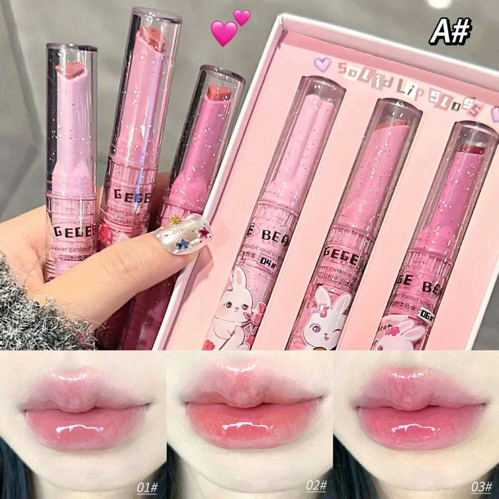 Gege Bear Garden Pink Rabbit Lip Gloss Set