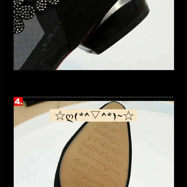 2024 Summer Black Lace Rhinestone Sandals - Low Heel & Floral