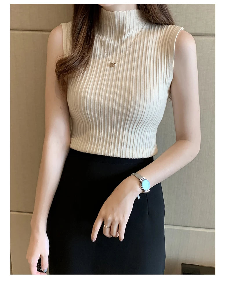 Knitted Sleeveless Tank – Slim Fit, Summer Streetwear Chic - D&M Boutique
