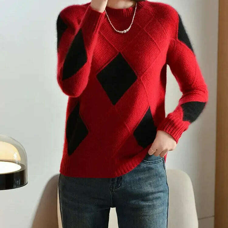 100% Wool O-Neck Sweater: Women’s Autumn/Winter Pullover - D&M Boutique