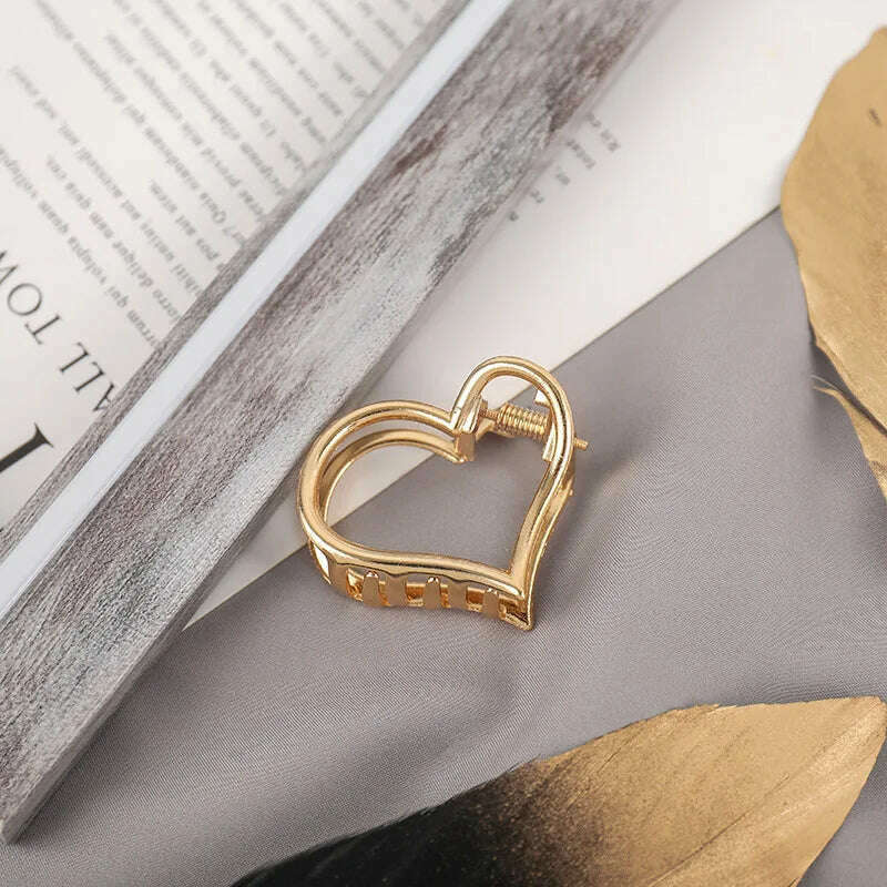 2024 Elegant Gold & Silver Geometric Metal Hair Claw