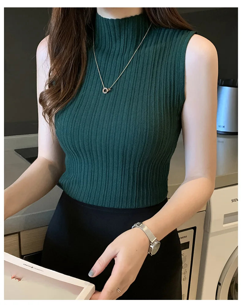 Knitted Sleeveless Tank – Slim Fit, Summer Streetwear Chic - D&M Boutique
