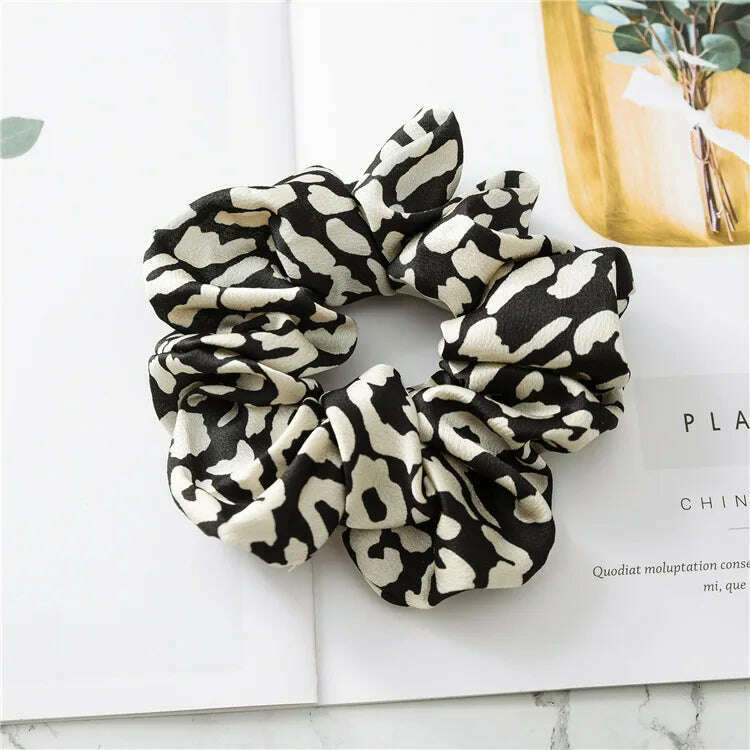 Soft Animal Leopard Print Hair Scrunchie