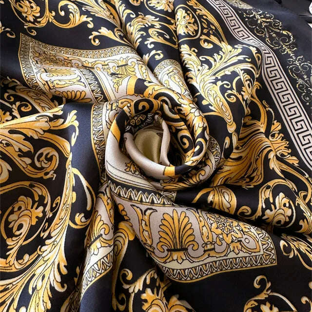 2024 New Fashion 70X70cmPrinted Women's Scarf Pashmina Silk Scarf Square Shawl Decorative Headband Neck Luxury Design Bandana
