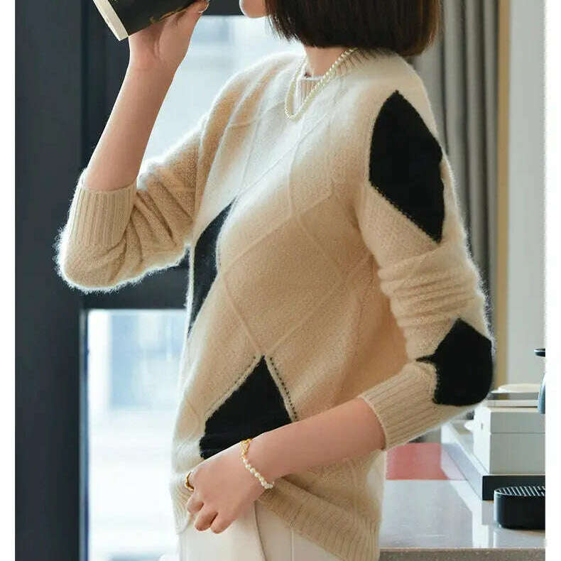 100% Wool O-Neck Sweater: Women’s Autumn/Winter Pullover - D&M Boutique