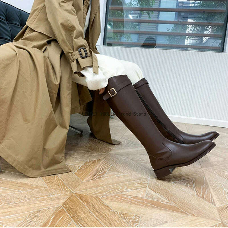 UETEEY Vintage Women's Knee-High Boots