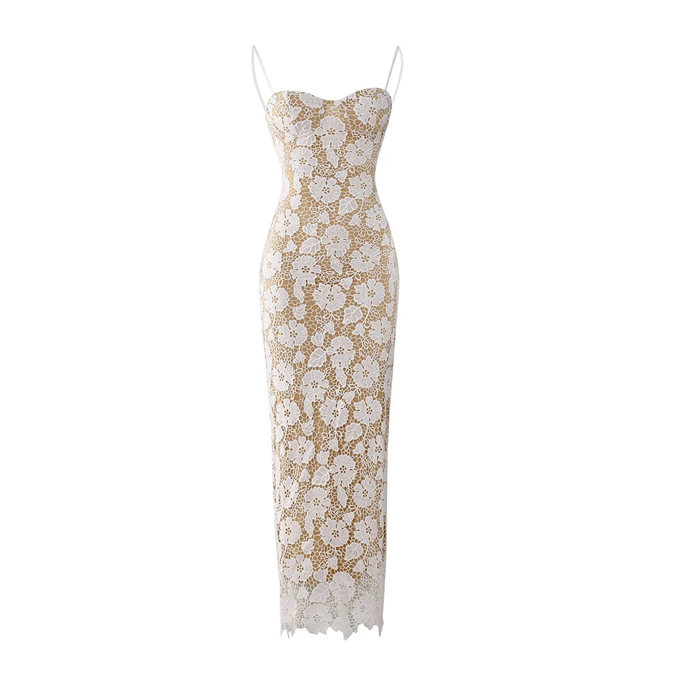 Suninheart Winter Women's Evening Dress Elegant 2025 Lace Up Long Maxi Dresses For Special Occasions White Prom Party Dress