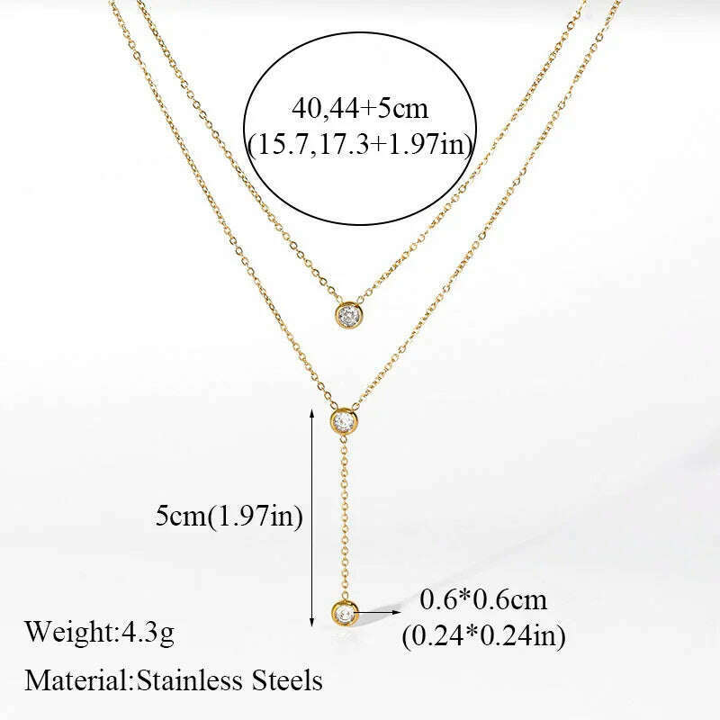 GANEMLY 316L Stainless Steel Water Drop Pendant Necklace